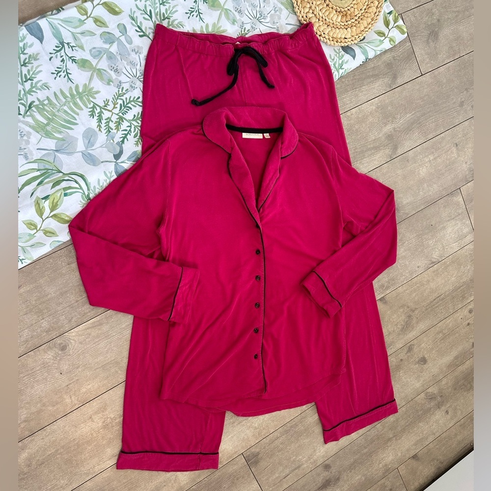 Vintage Nordstrom Women’s Pink Button Down Pajama Set Long Sleeve Size XS SOFT - Picture 3 of 13